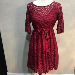 Tracy Reese Cranberry Red Holiday Cocktail Dress